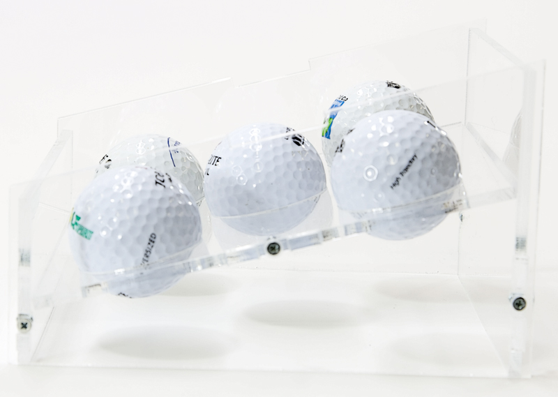 Side Perspective of the Table-Top Golf-Ball Display Case