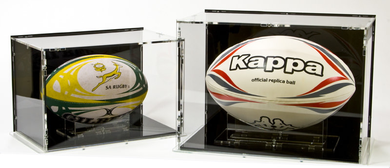 Rugby Ball Display Cases for Sizes 5 and 3