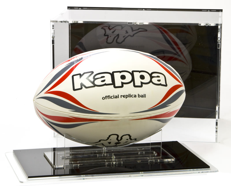 The Rugby Ball Display Case with Rugby Ball Stand